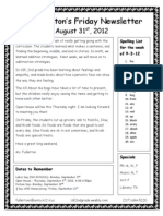 Ms. Fullerton's Friday Newsletter: August 31, 2012