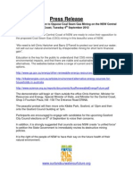 Press Release: Peaceful Demonstration To Oppose Coal Seam Gas Mining On The NSW Central Coast, Tuesday 4 September 2012