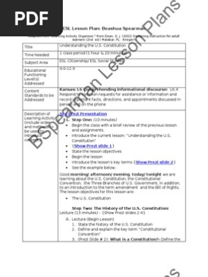 ESL Lesson Plan