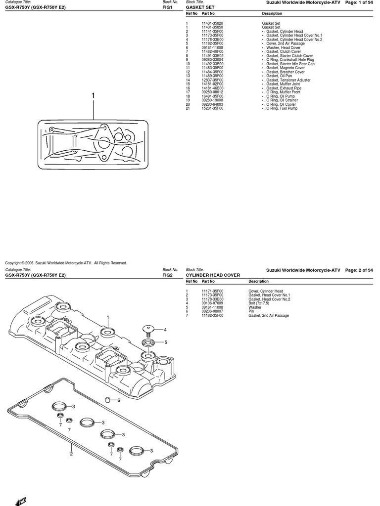 GSXR 750 Microfiche 00-03 | PDF | Clutch | Screw