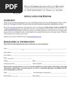 Download Application for Editor by Texas Undergraduate Law Review SN104848185 doc pdf