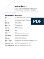 Shortcut Keys