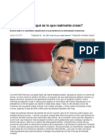 Entonces, Mitt, ¿qué es lo que realmente crees?