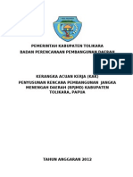 Kerangka Acuan Kerja Rencana Pembangunan Jangka Menengah Daerah Kabupaten Tolikara