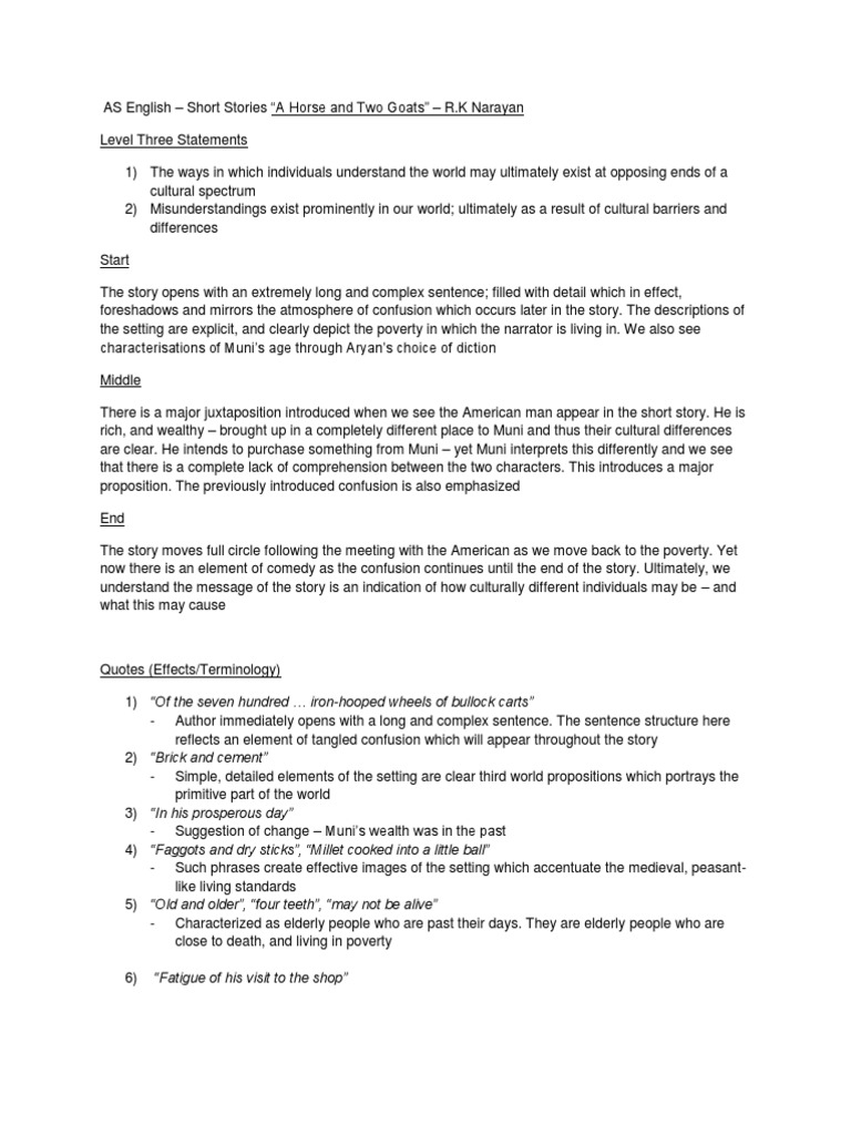 A Horse And Two Goats Languages