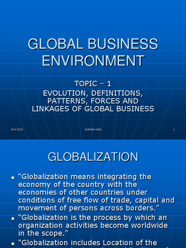 Global Business Environment Overview | PDF | Globalization ...