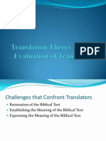 Translation Theory and the Evaluation of Translations