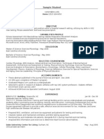 Exercise Physiologist Sample Resume