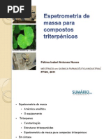 Espetrometria de massa de compostos triterpénicos