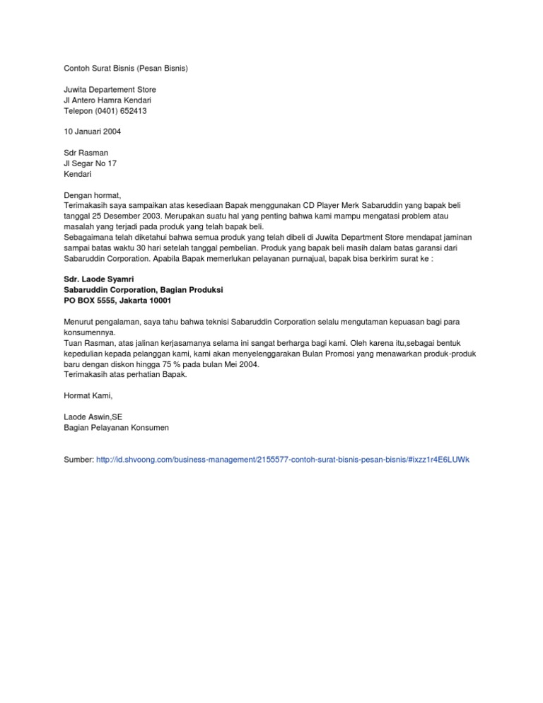Download 70+ Contoh Surat Bisnis Gratis Terbaru