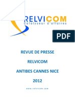 Relvicom Antibes Cannes, Revue de Presse, Aout2012