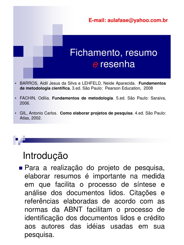 Qual A Diferença Entre Resumo E Resenha