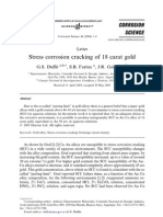 Stress Corrosion Cracking of 18 Carat Gold: G.S. Duff o O, S.B. Farina, J.R. Galvele