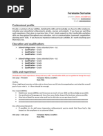 Comprehensive CV Sample Template | PDF