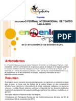 Folleto informativo del II Festival Internacional de Teatro Callejero"EnQentro en el Espacio Público"