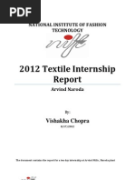 Download 2012 Textile Internship Report - arvind denim devision by Vishakha Chopra SN104909847 doc pdf