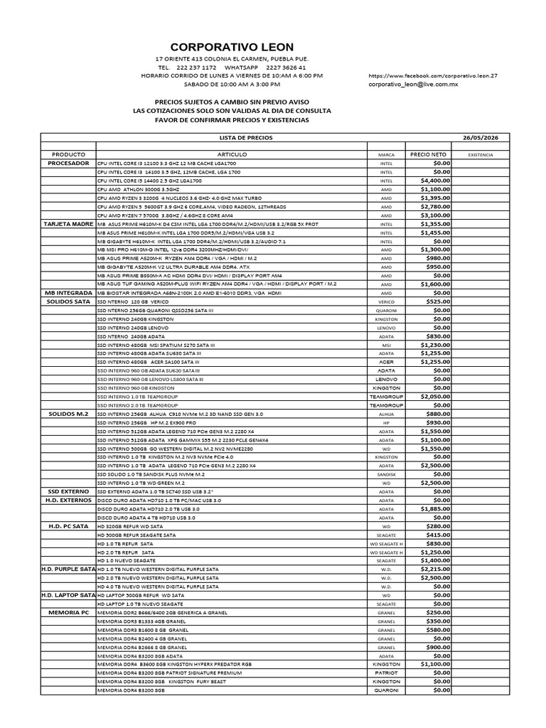 LISTA | PDF | Unidad de estado sólido | Hdmi