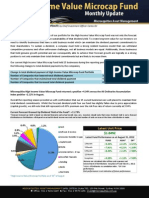 Microequities High Income Value Microcap Fund August 2012 Update