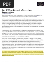 UBS’s Track Record of Averting Prosecution - Common Sense - NYTimes.com