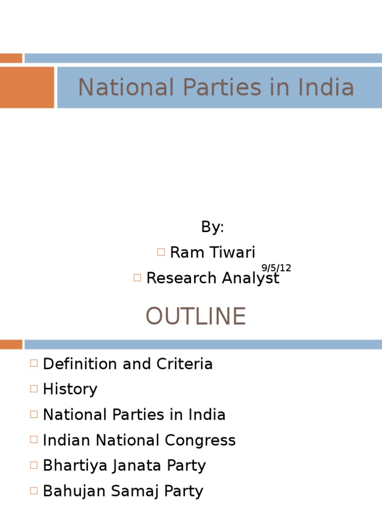 Overview of National Parties in India | PDF | Bharatiya Janata Party ...