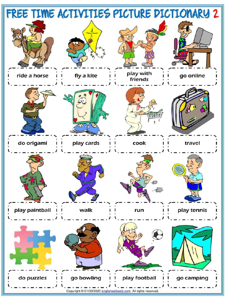 Free Time Verbs | PDF