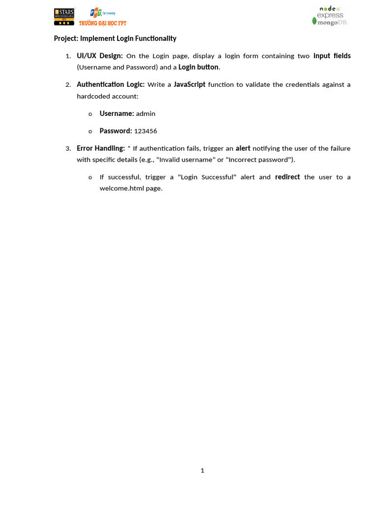 Exercise 3.2 - Node and HTTP Module - Login Page | PDF