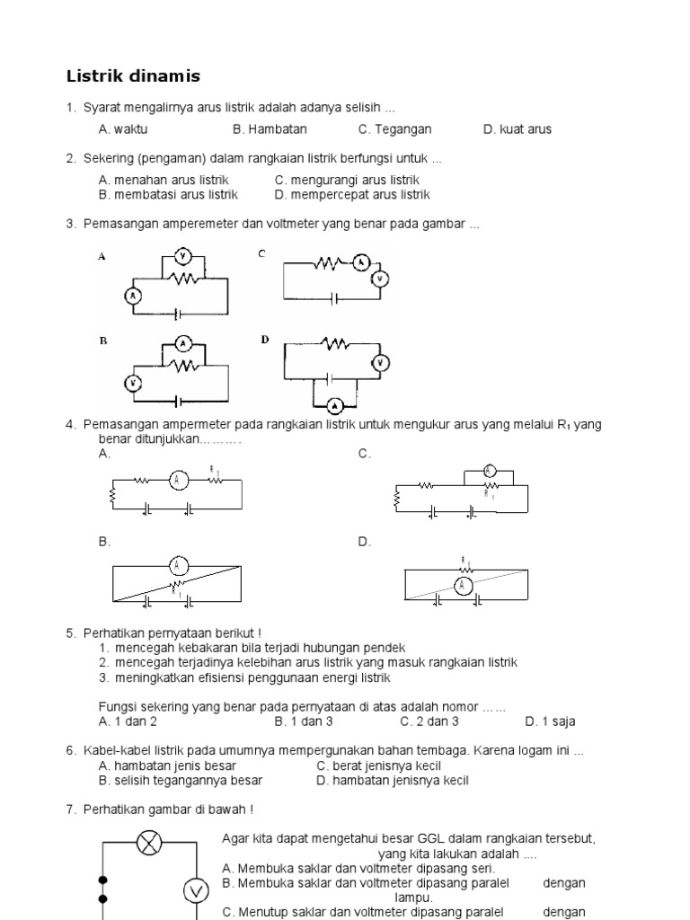 Soal Soal Listrik Dinamis