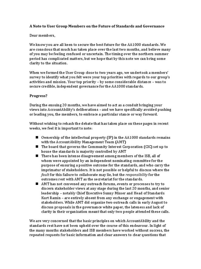 UG Note On Governance and Options 030912 | PDF | Accountability ...