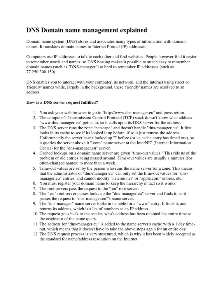 Understanding DNS Management and Security | PDF | Domain Name ...