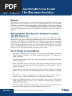 Top 10 Things You Should Know About IBM Cognos 10 For Business Analytics