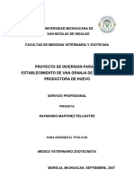 Proyecto de Inversion para El Establecimiento de Una Granja de Codorniz Productora de Huevo