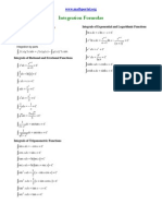 Integration Formulas