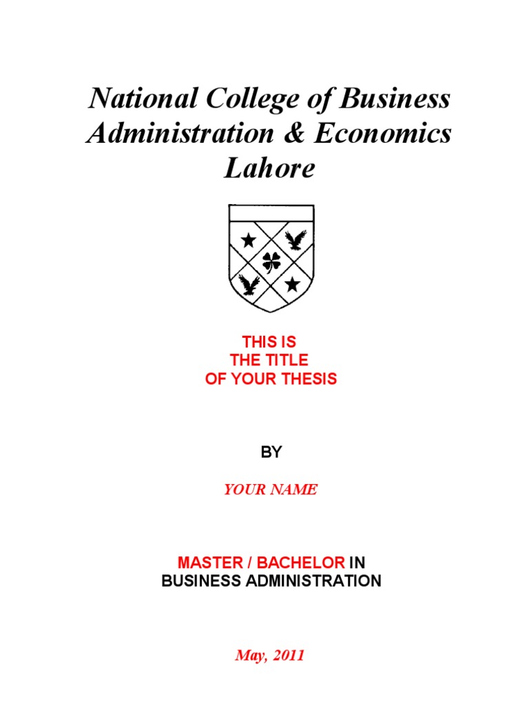 Bachelor thesis title page