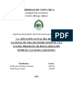 Situacion Actual Del Refugio Nacional de Vida Silvestre Ostional A La Luz Del Programa de Regularizacion Entre Catastro y Registro