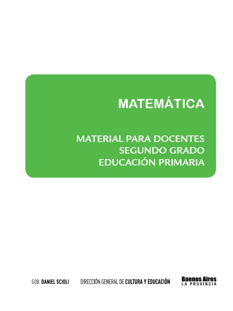 Material para El Docente. Matemática. Segundo Grado | PDF | Enseñanza ...