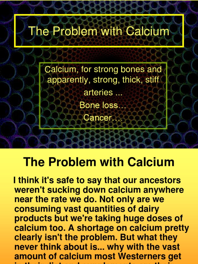The Problem With Calcium PDF Osteoporosis Prostate Cancer