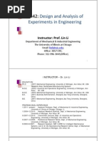 IE442: IE442:: Design and Analysis of Experiments in Engineering Experiments in Engineering