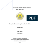 Tugas Evaluasi Proses Pembelajaran Matematika