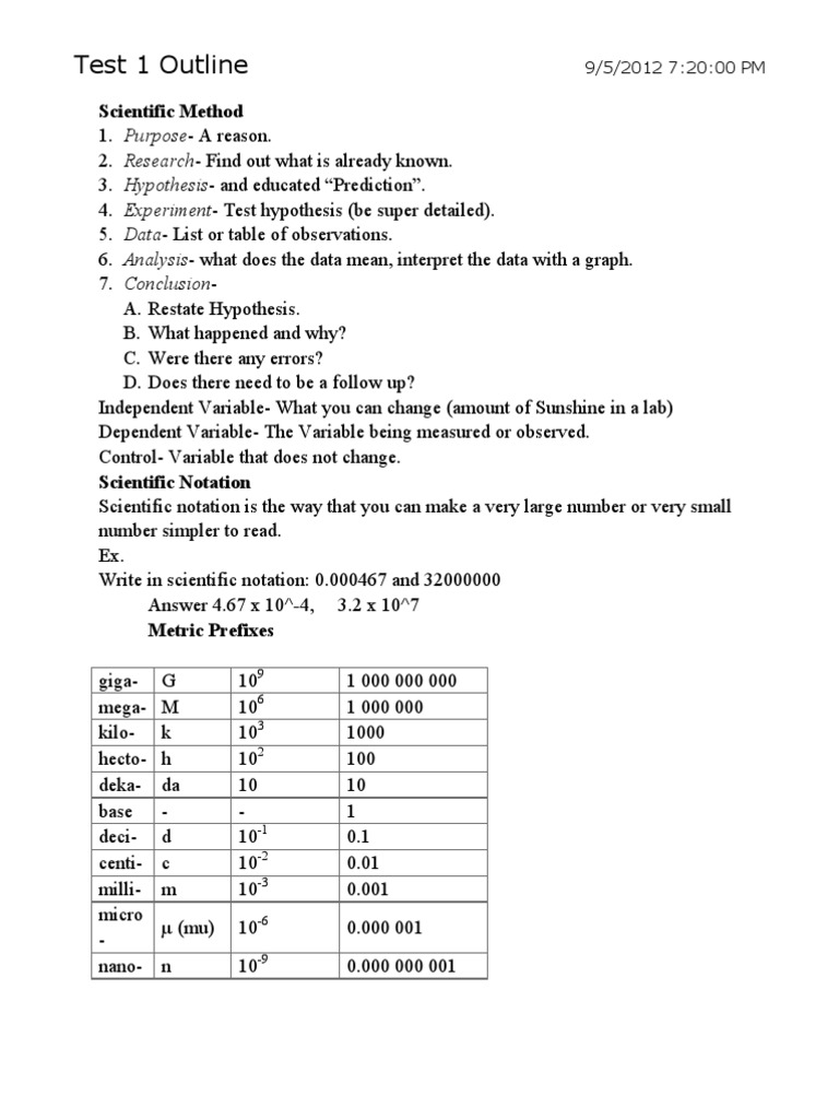 Test 1 Study Guide | PDF | Significant Figures | Rounding