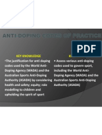 Anti-Doping Codes and Practices