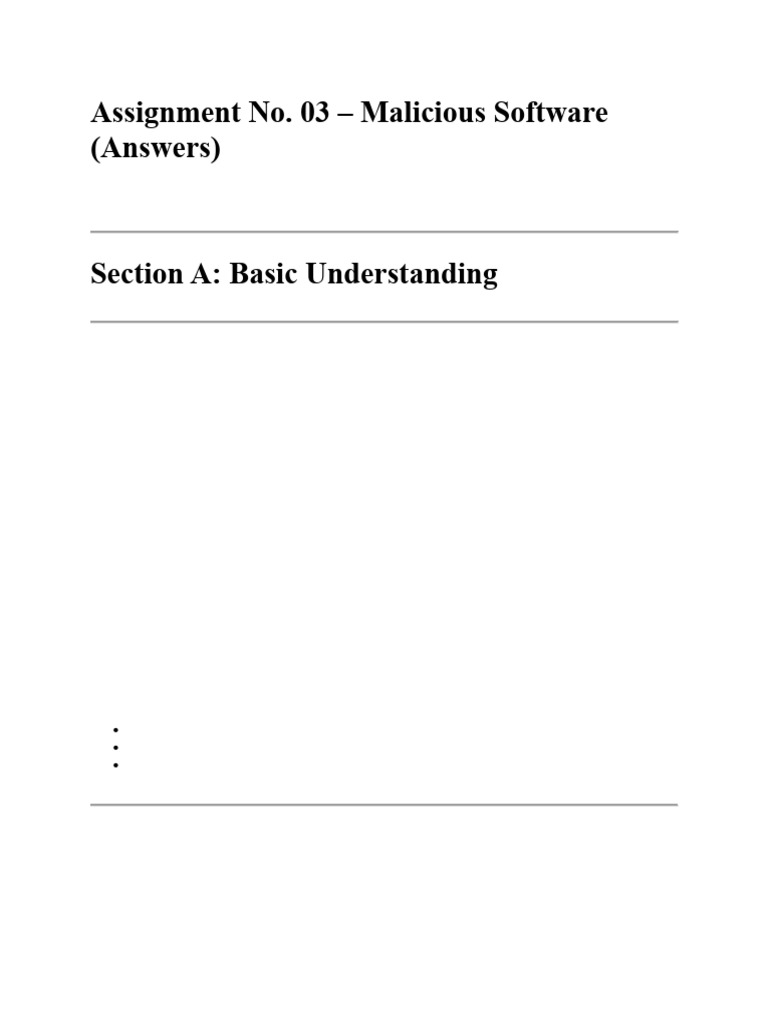 Assignment No (1) | PDF | Malware | Computer Virus