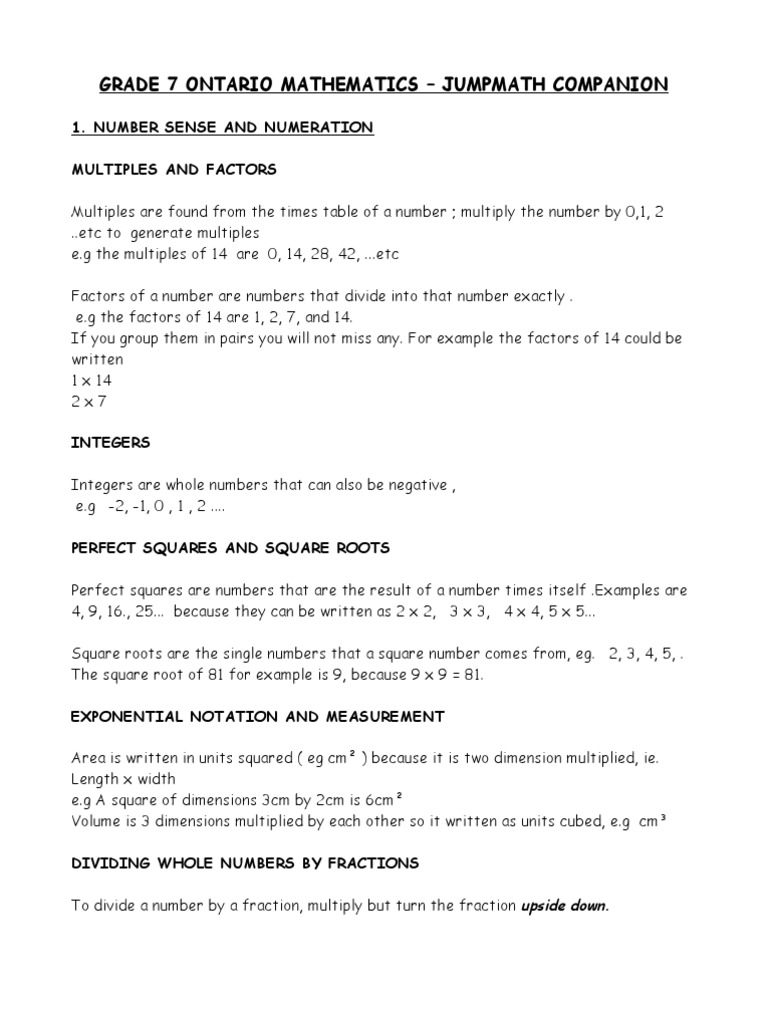 Grade 7 Number Sense | Pdf | Fraction (Mathematics) | Numbers