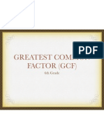 Greatest Common Factor (GCF) : 6th Grade