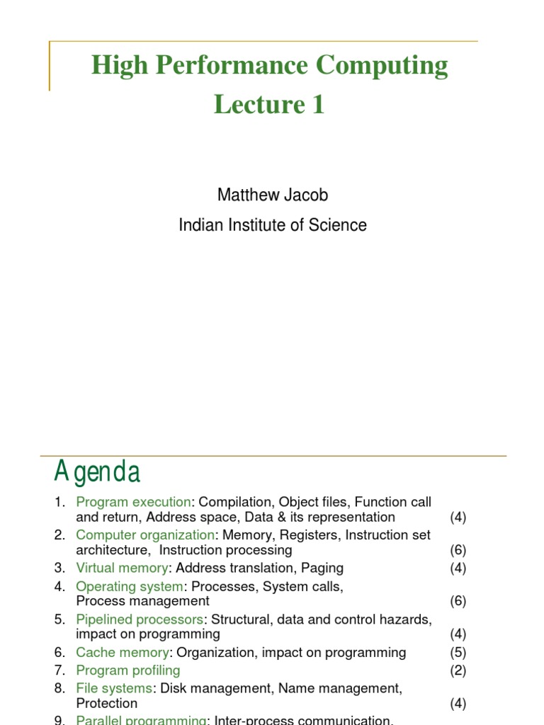 High Performance Computing Intro | PDF
