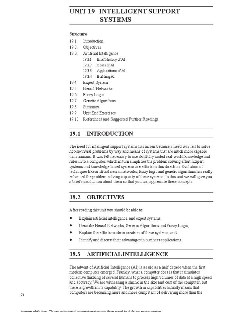 Intelligent Support Systems Overview | PDF | Artificial Intelligence ...