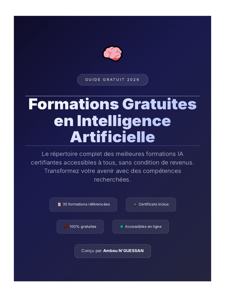 Formations IA Gratuites 2026 v1 | PDF | Intelligence artificielle ...
