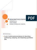 Descriptive Statistics: Presented by Swati Porwal Cognus Technology, Udaipur