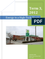 Energy in A High-Tech World: Term 3, 2012