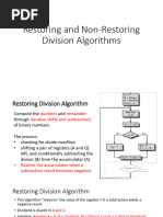 Division Restoring and Non-Restoring Techniques | PDF