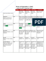 Week of SEPT 3 Lesson Plan